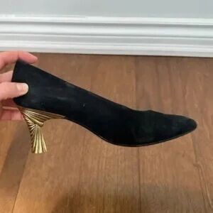 Elegant Black and Gold Women's Heel